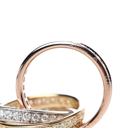 Cartier 18K White Yellow Pink Gold Diamond Trinity Ring 51 5.75 4 of 4