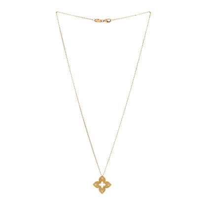 Roberto Coin 18K Yellow Gold Diamond Petite Venetian Princess Flower Pendant Necklace 2 of 3