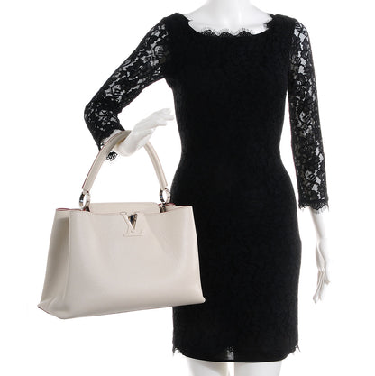 Louis Vuitton Taurillon Capucines MM Blanc Casse 2 of 8