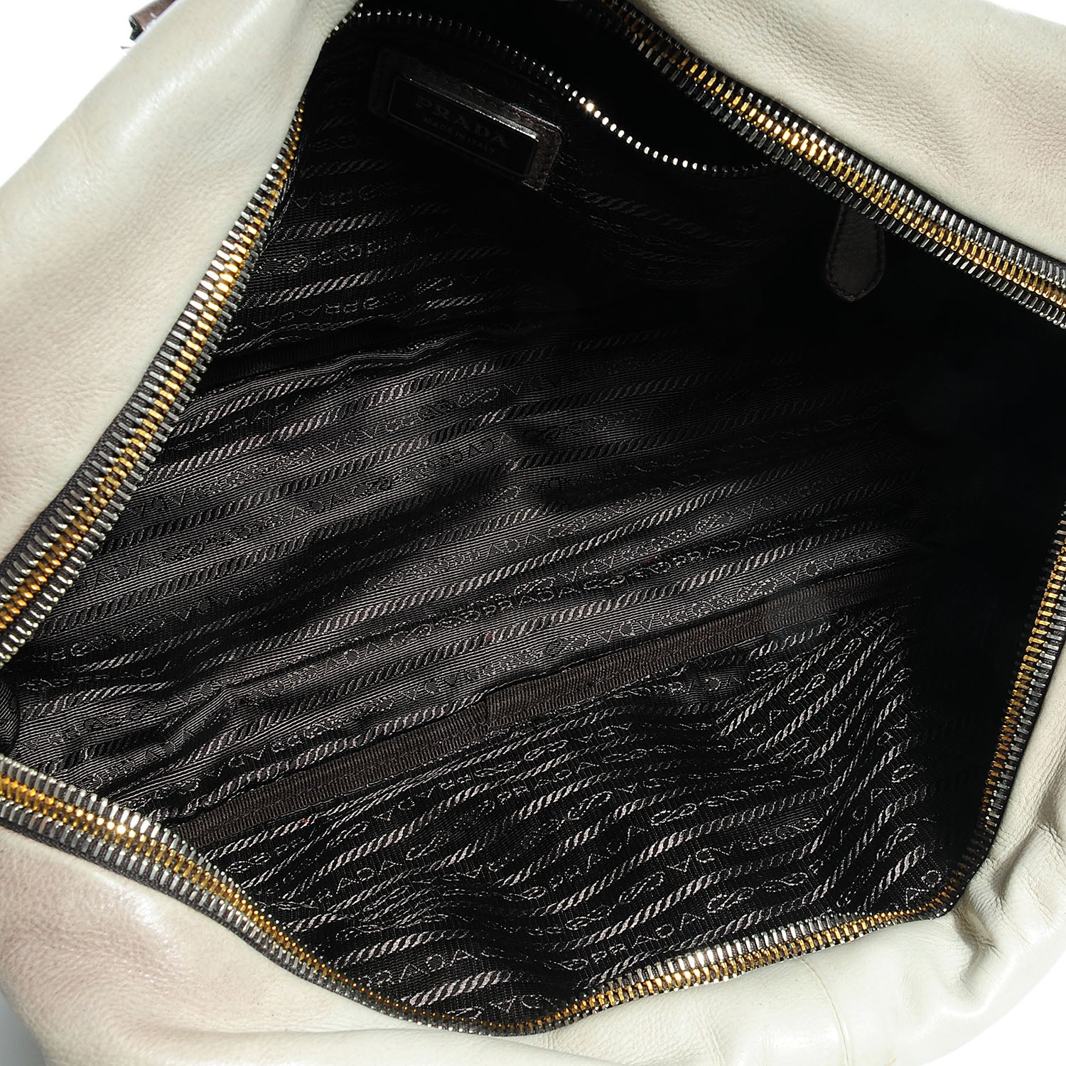 Prada Glace Calf Zippers Bauletto Ardesia Talco 8 of 13