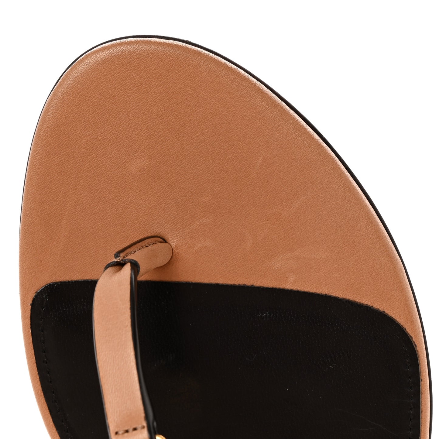 Calfskin Cassandra Monogram Sandals 35 Gold Brown