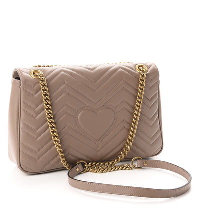 Gucci Calfskin Matelasse Medium GG Marmont Shoulder Bag Porcelain Rose 3 of 10