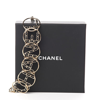 Chanel Lambskin Chain Logo Short Necklace Gold Black 4 of 4