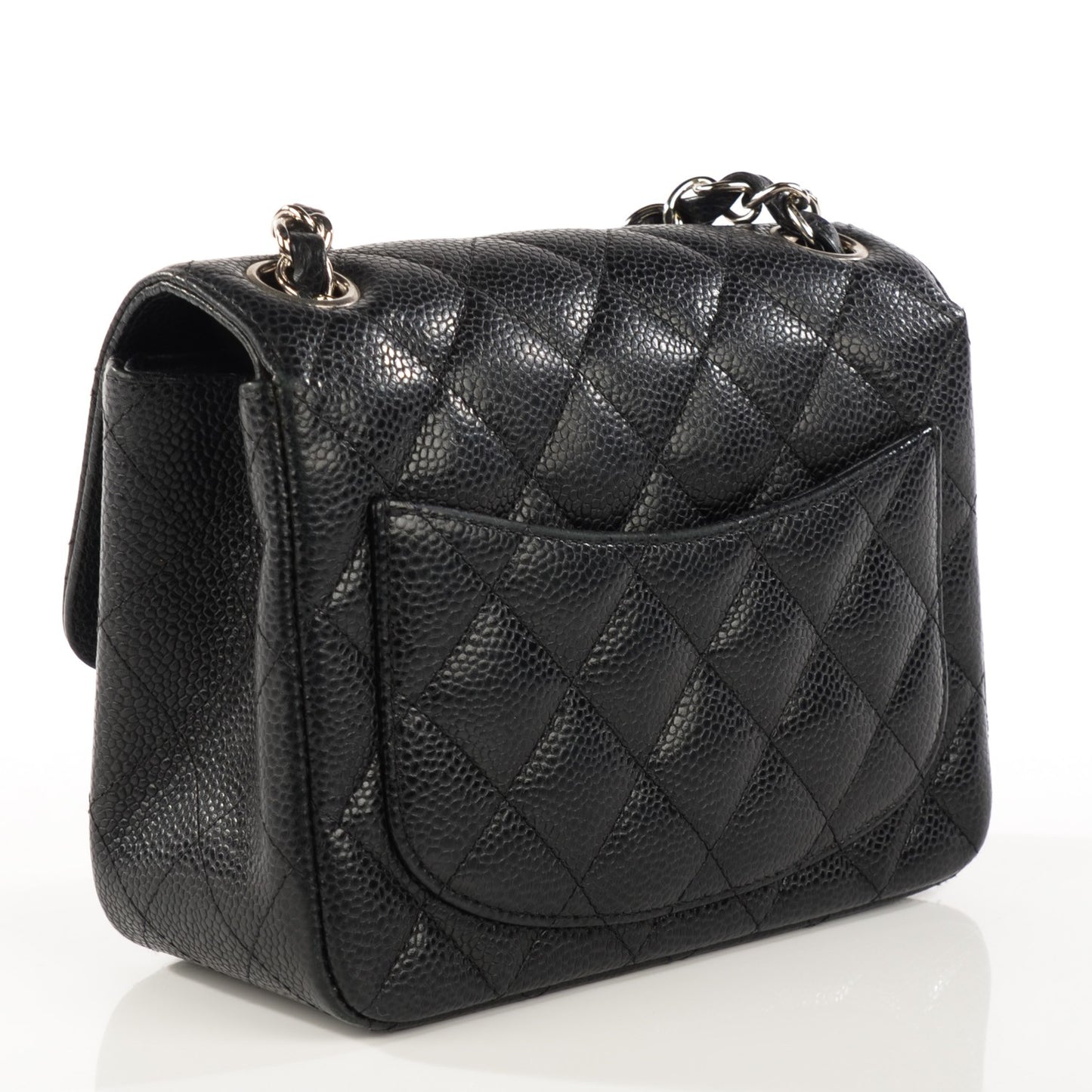 Caviar Quilted Mini Square Flap Black