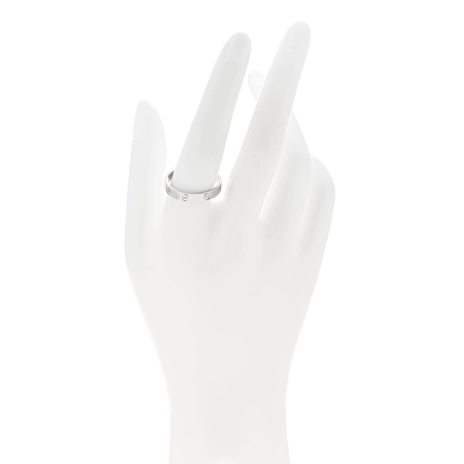 Cartier 18K White Gold 3.5mm LOVE Wedding Band Ring 60 9.25 2 of 4