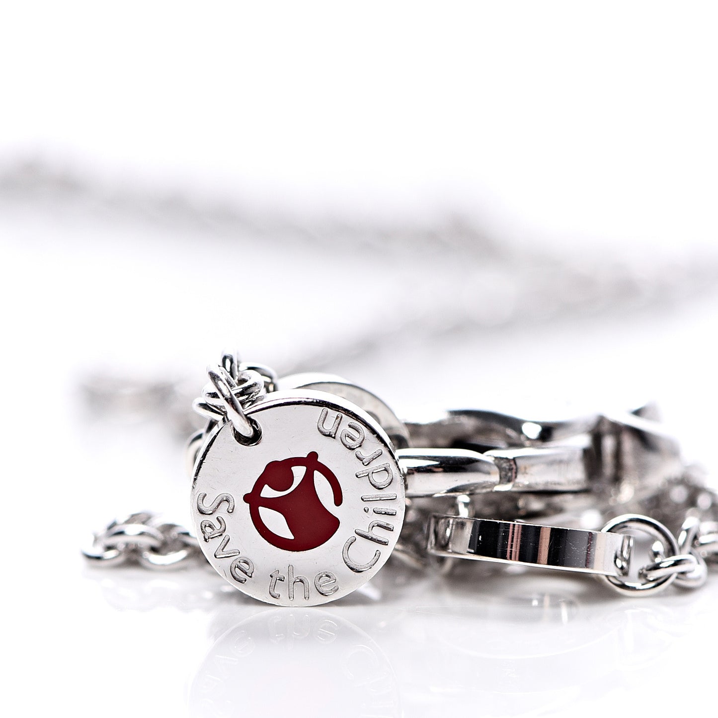 Sterling Silver Ceramic Save The Children Pendant Necklace