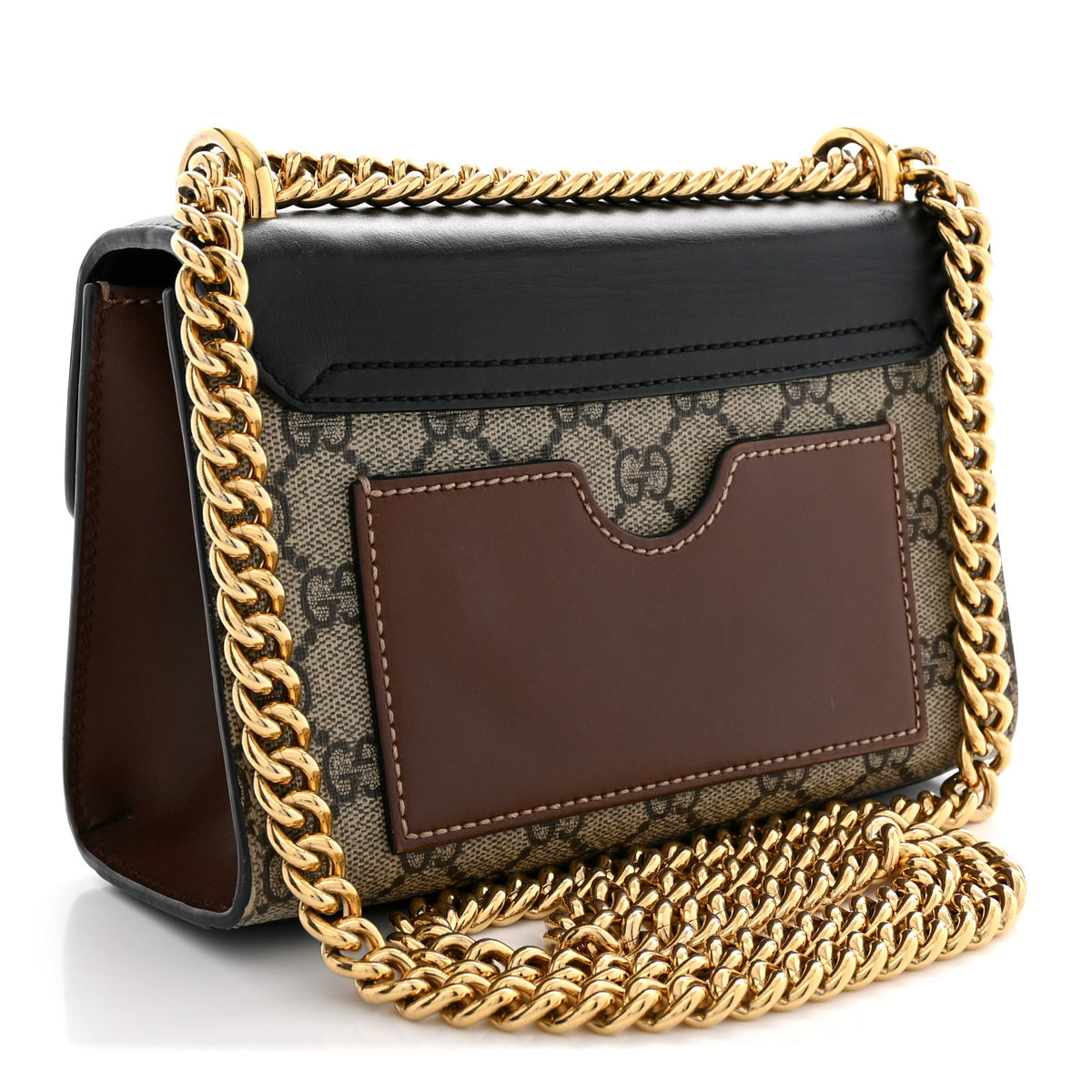 Gucci GG Supreme Monogram Calfskin Small Padlock Shoulder Bag Beige Black Cuir 3 of 12