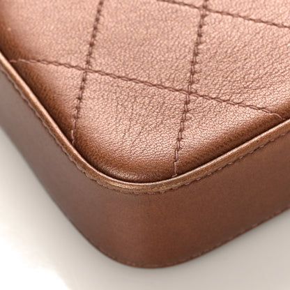 Chanel Goatskin Enamel Quilted Small Clutch With Chain Brown 8 of 10