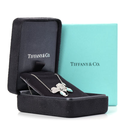 Tiffany Platinum Diamond Mini Paper Flowers Cluster Pendant Necklace 6 of 6