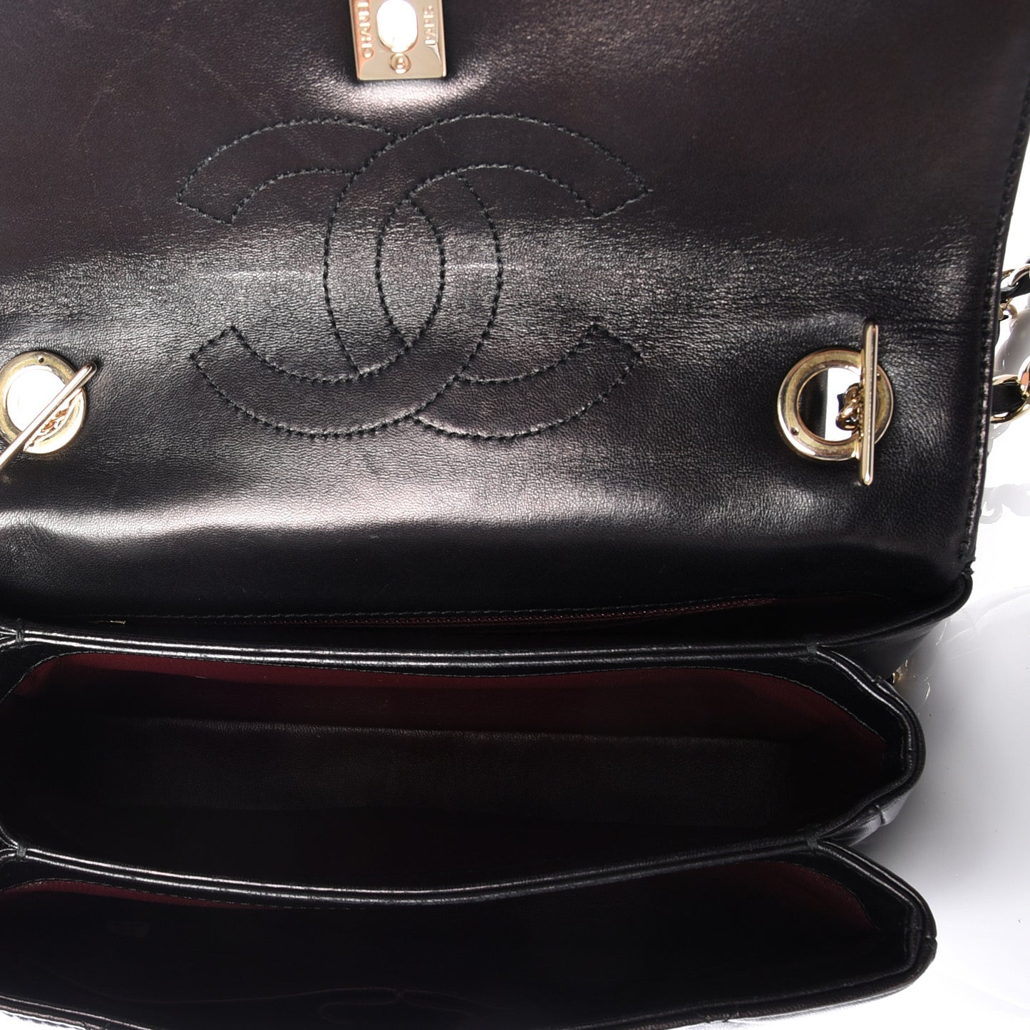 Lambskin Quilted Small Trendy CC Dual Handle Flap Bag Black
