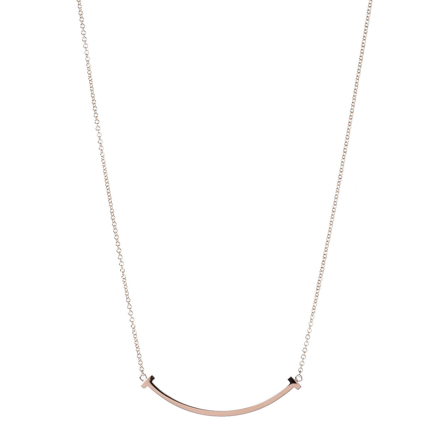 18K Yellow Gold Small T Smile Pendant Necklace