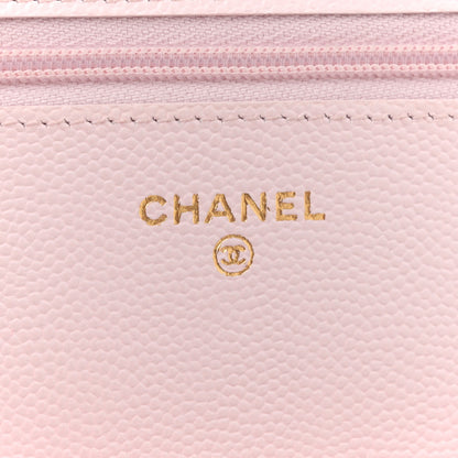 Chanel Caviar Quilted Wallet on Chain WOC Light Pink 6 of 10