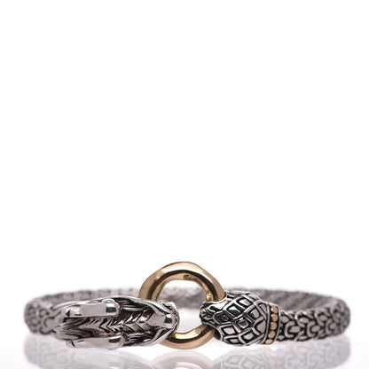 John Hardy Sterling Silver 18K Yellow Gold 6mm Naga Dragon Bracelet 4 of 7