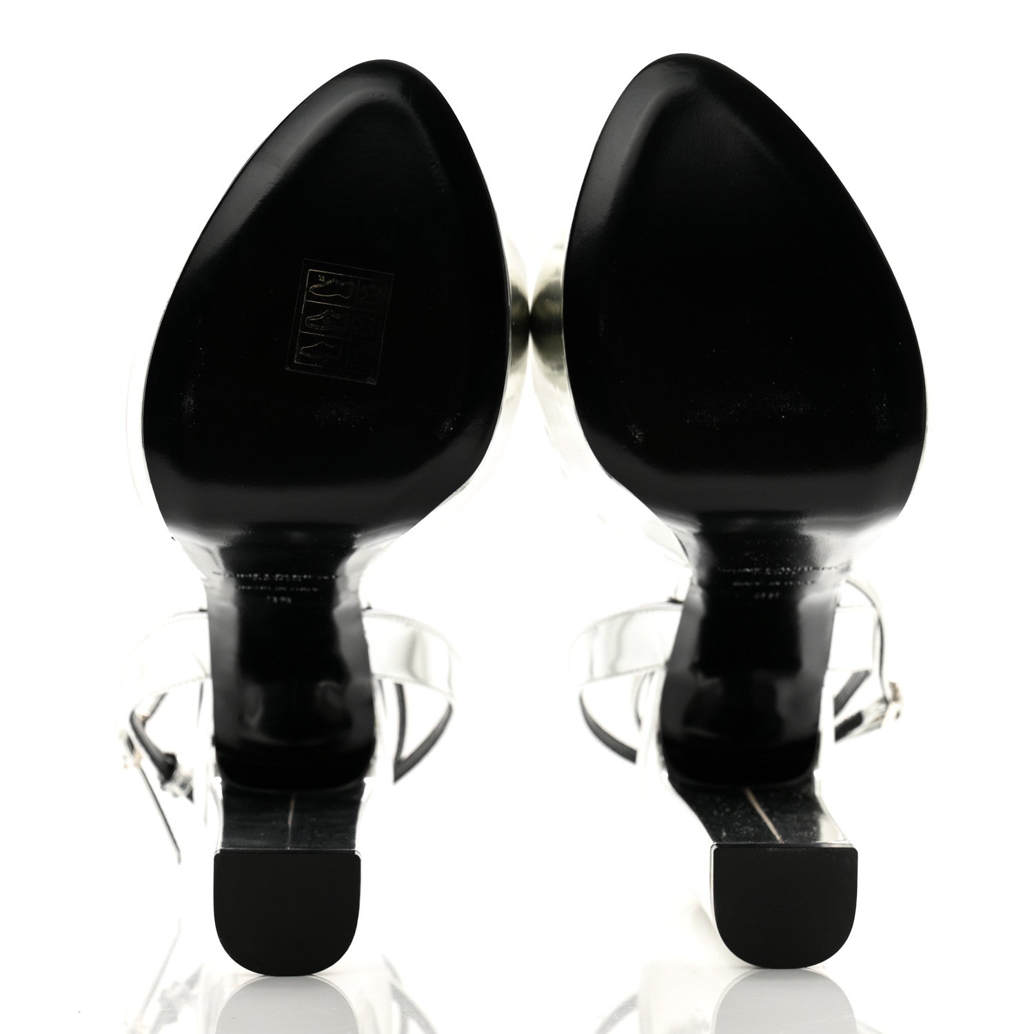 Saint Laurent Metallic Patent Sexy 95 Tanouk Platform Sandals 39 Argento 5 of 12