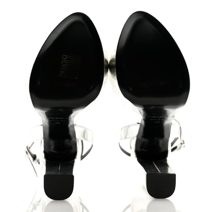 Saint Laurent Metallic Patent Sexy 95 Tanouk Platform Sandals 39 Argento 5 of 12