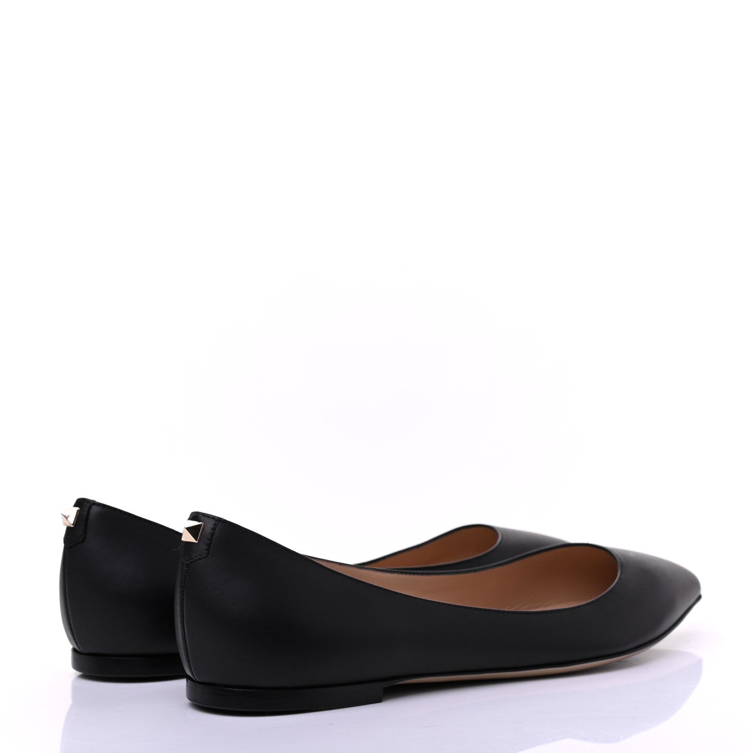 Valentino Garavani Nappa Rockstud Pointy Toe Ballerina Flats 38 Black 4 of 9