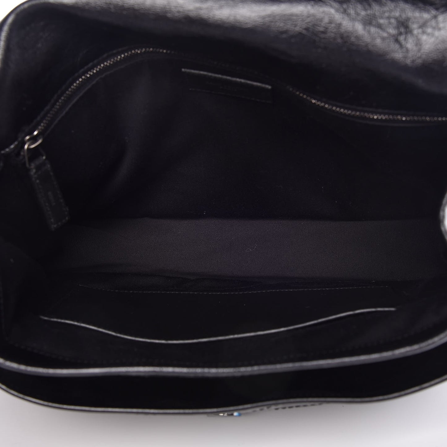 Crinkled Calfskin Matelasse Monogram Large Niki Chain Satchel Black