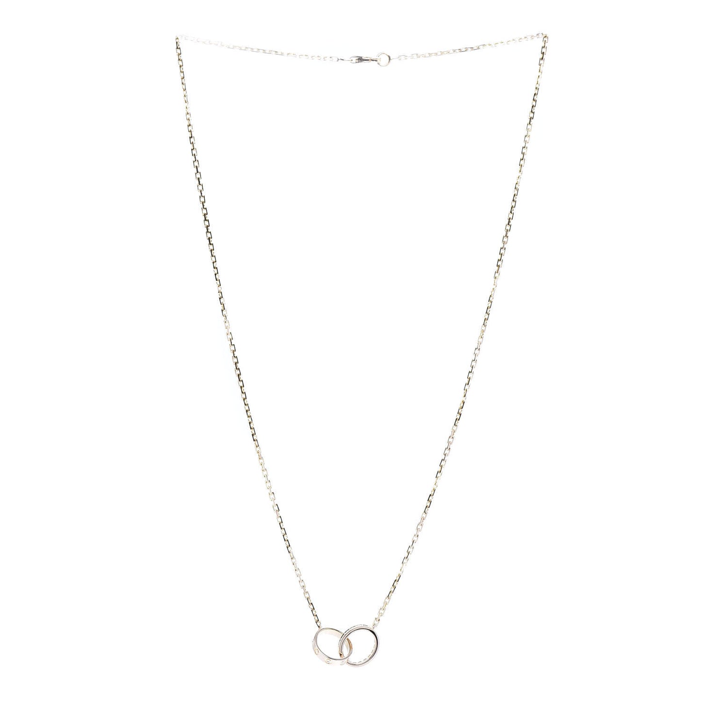 18K Pink Gold Diamond Interlocking LOVE Necklace