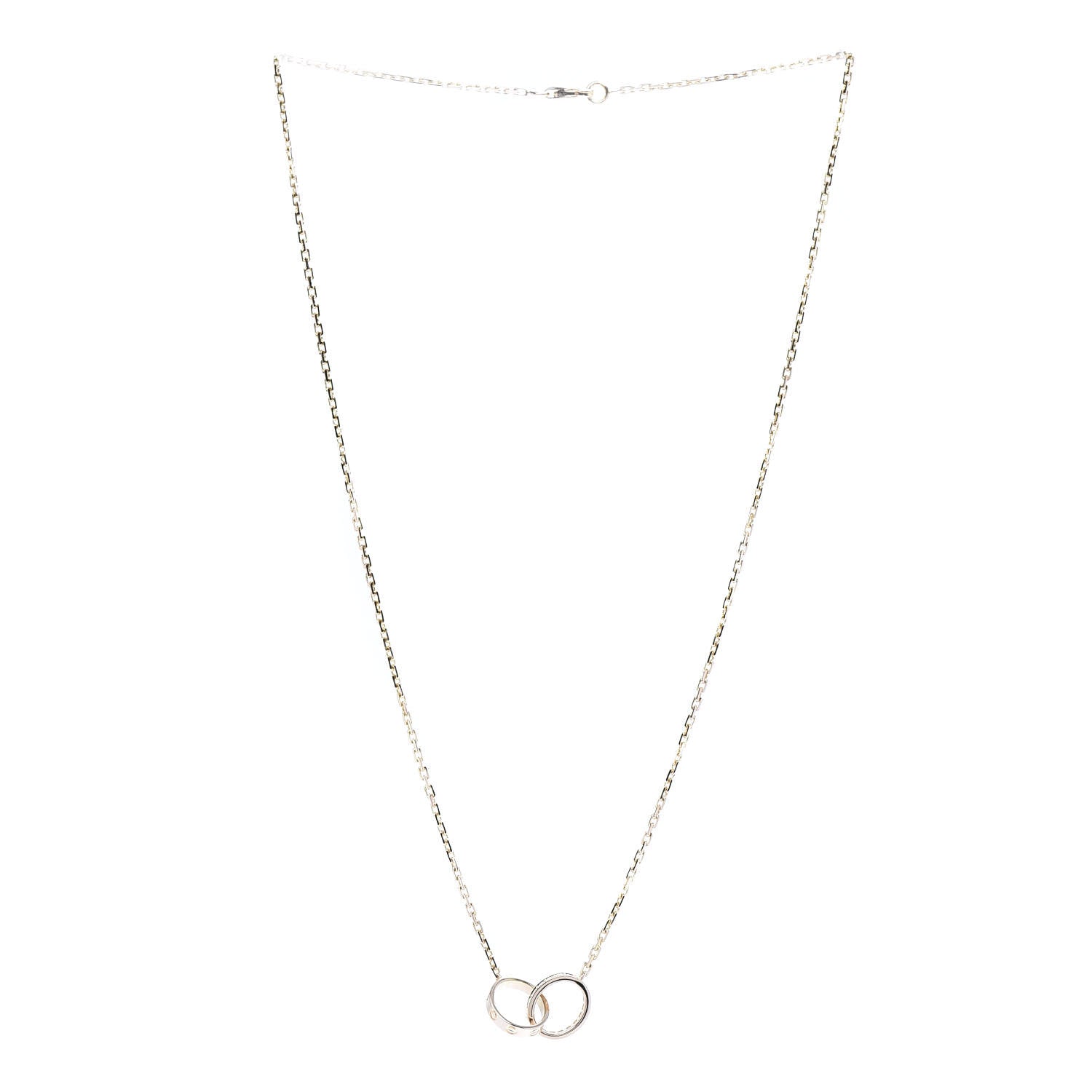 Cartier 18K Pink Gold Diamond Interlocking LOVE Necklace 3 of 6
