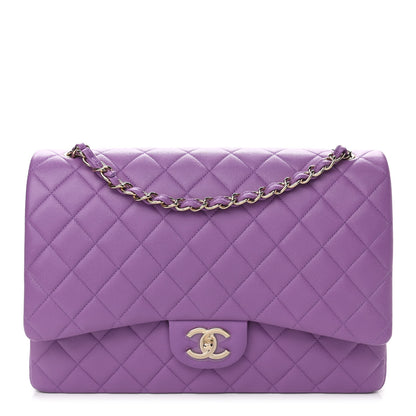 Chanel Caviar Quilted Maxi Double Flap Purple 1 of 10
