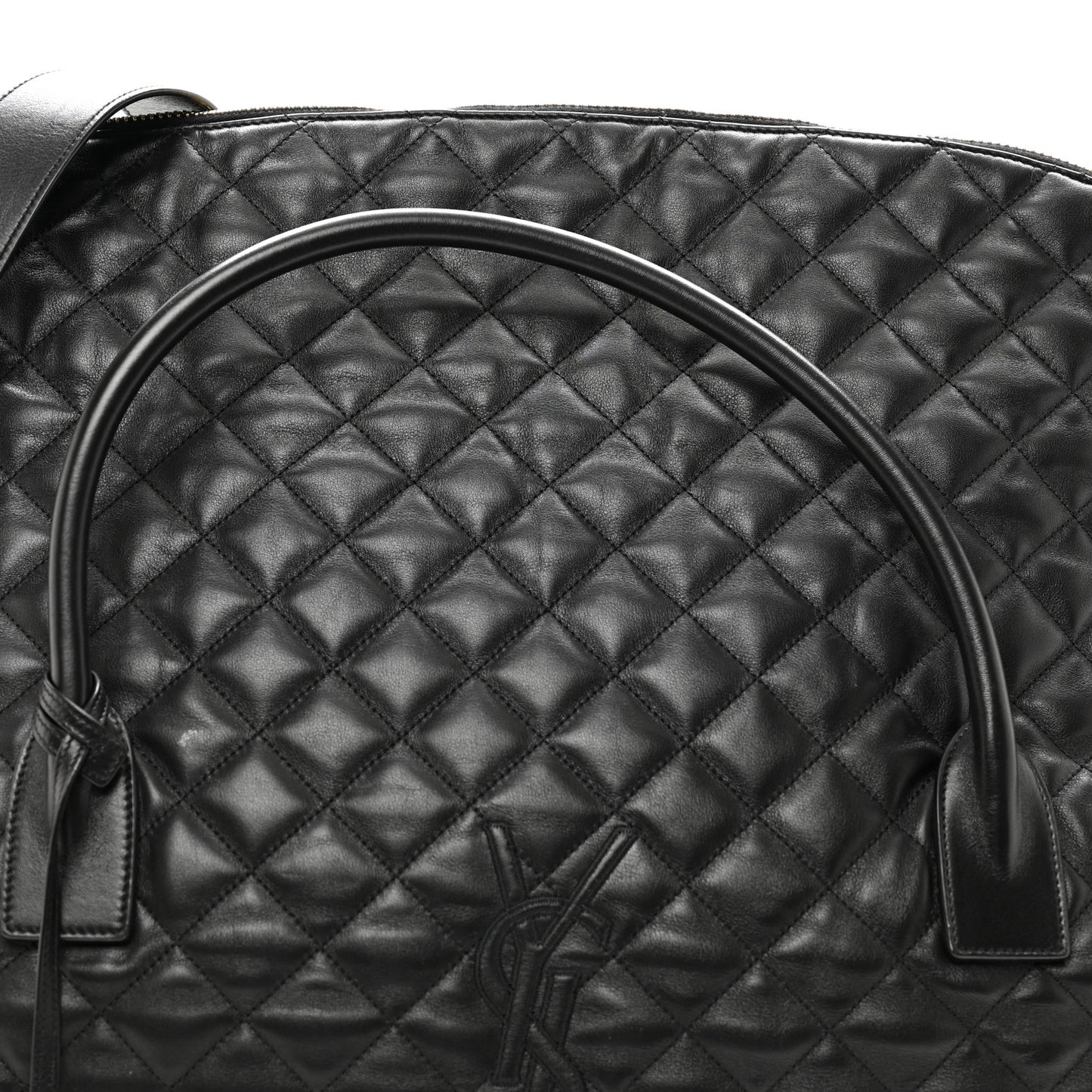 Calfskin Quilted ES Giant Travel Bag Black