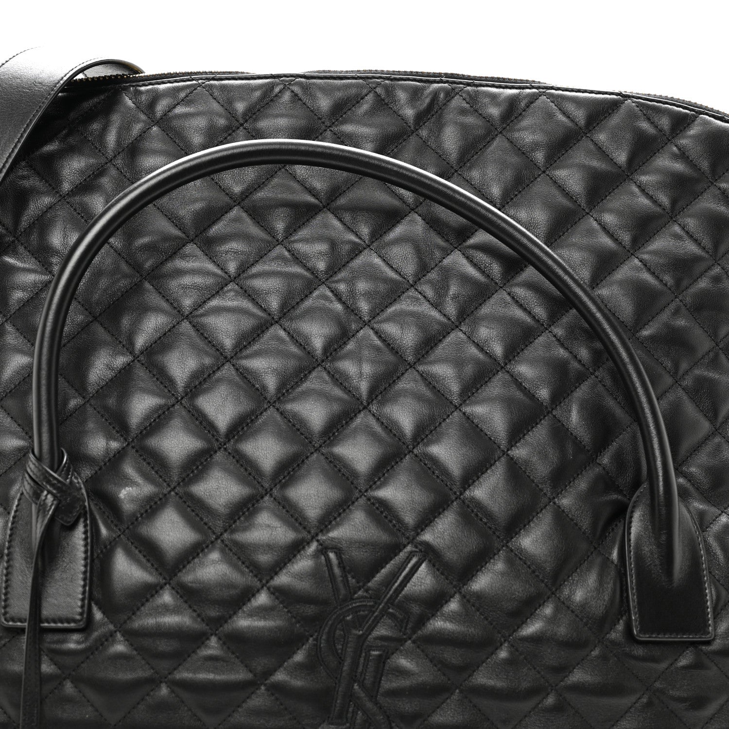 Saint Laurent Calfskin Quilted ES Giant Travel Bag Black 4 of 9