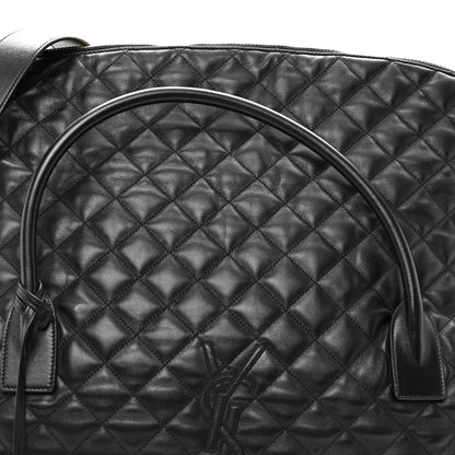 Saint Laurent Calfskin Quilted ES Giant Travel Bag Black 4 of 9