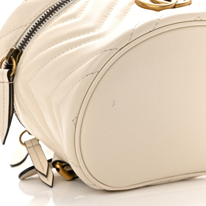 Gucci Calfskin Matelasse Mini GG Marmont Round Backpack White 9 of 10