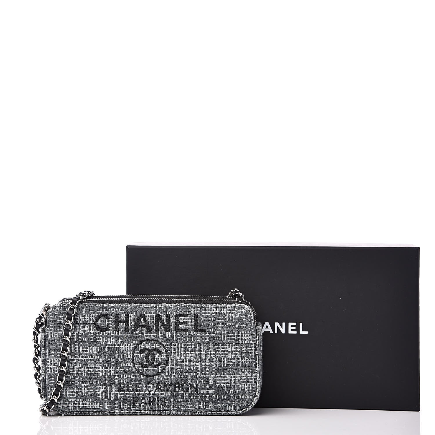Chanel Canvas Small Deauville Clutch With Chain Charcoal 14 of 14