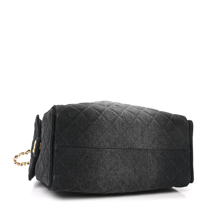 Chanel Washed Denim Quilted Medium Chanel 25 Handbag Black 5 of 11