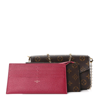 Louis Vuitton Monogram Pochette Felicie Chain Wallet Fuchsia 2 of 11