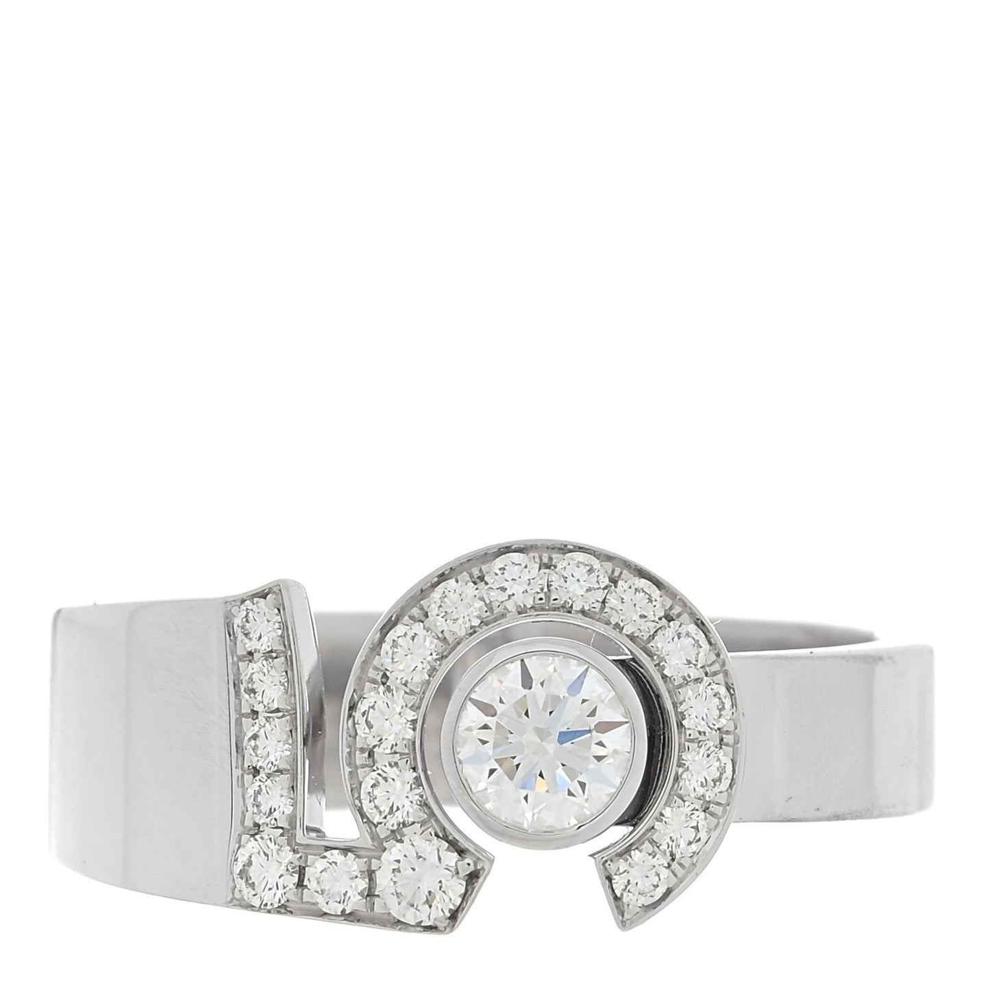 18K White Gold Diamond Eternal Number 5 Ring 54 7