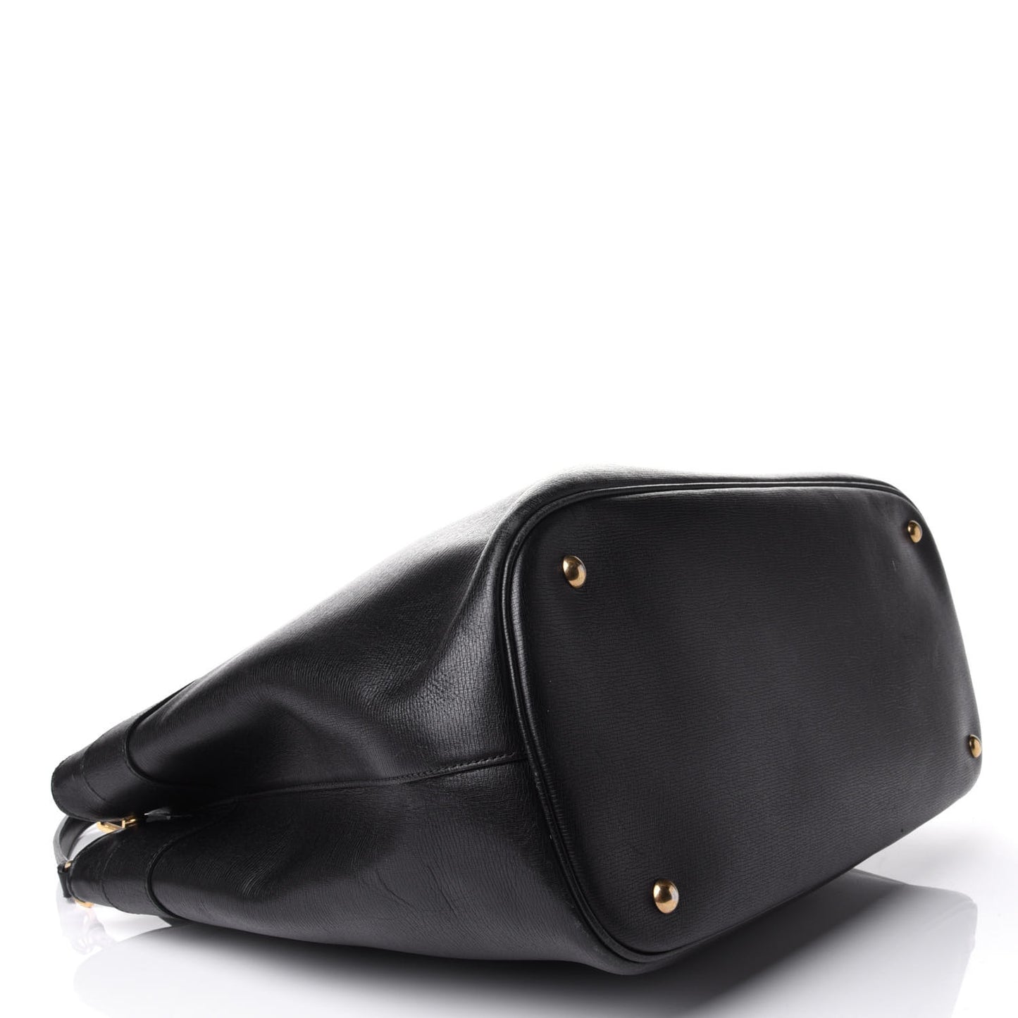 Textured Calfskin Large Bright Bit Tote Black