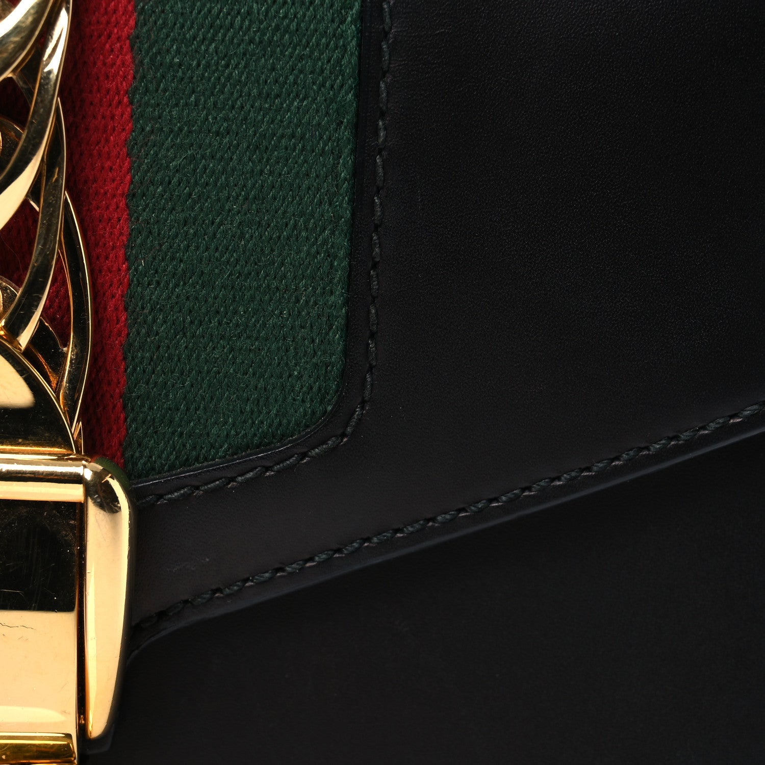 Gucci Calfskin Mini Sylvie Chain Shoulder Bag Black 8 of 15