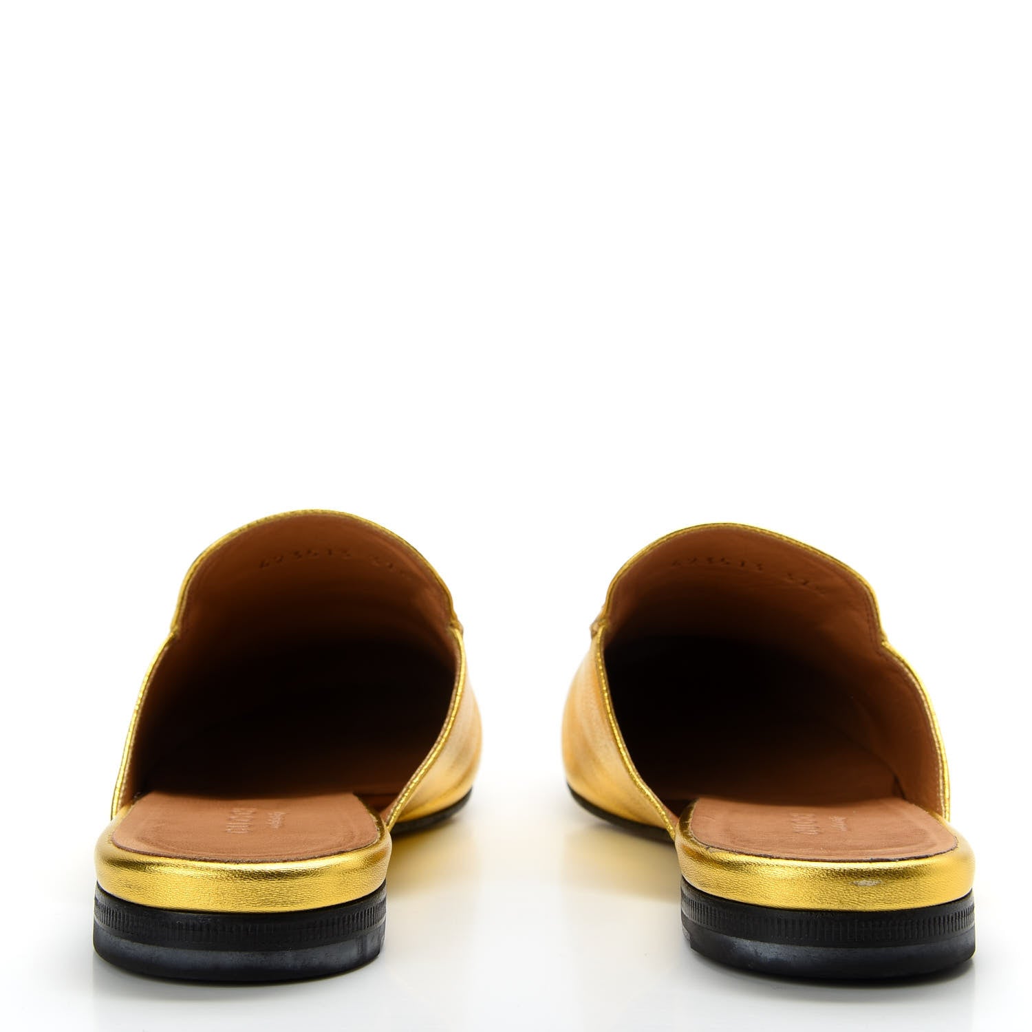 Gucci Metallic Nappa Womens Princetown Slippers 37.5 Gold 6 of 11