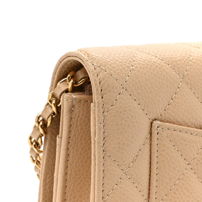 Chanel Caviar Quilted Wallet on Chain WOC Beige Clair 13 of 14