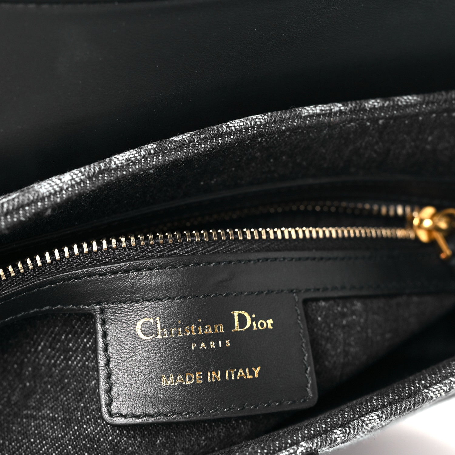 Christian Dior Denim Oblique Jacquard Saddle Bag With Strap Black 6 of 9