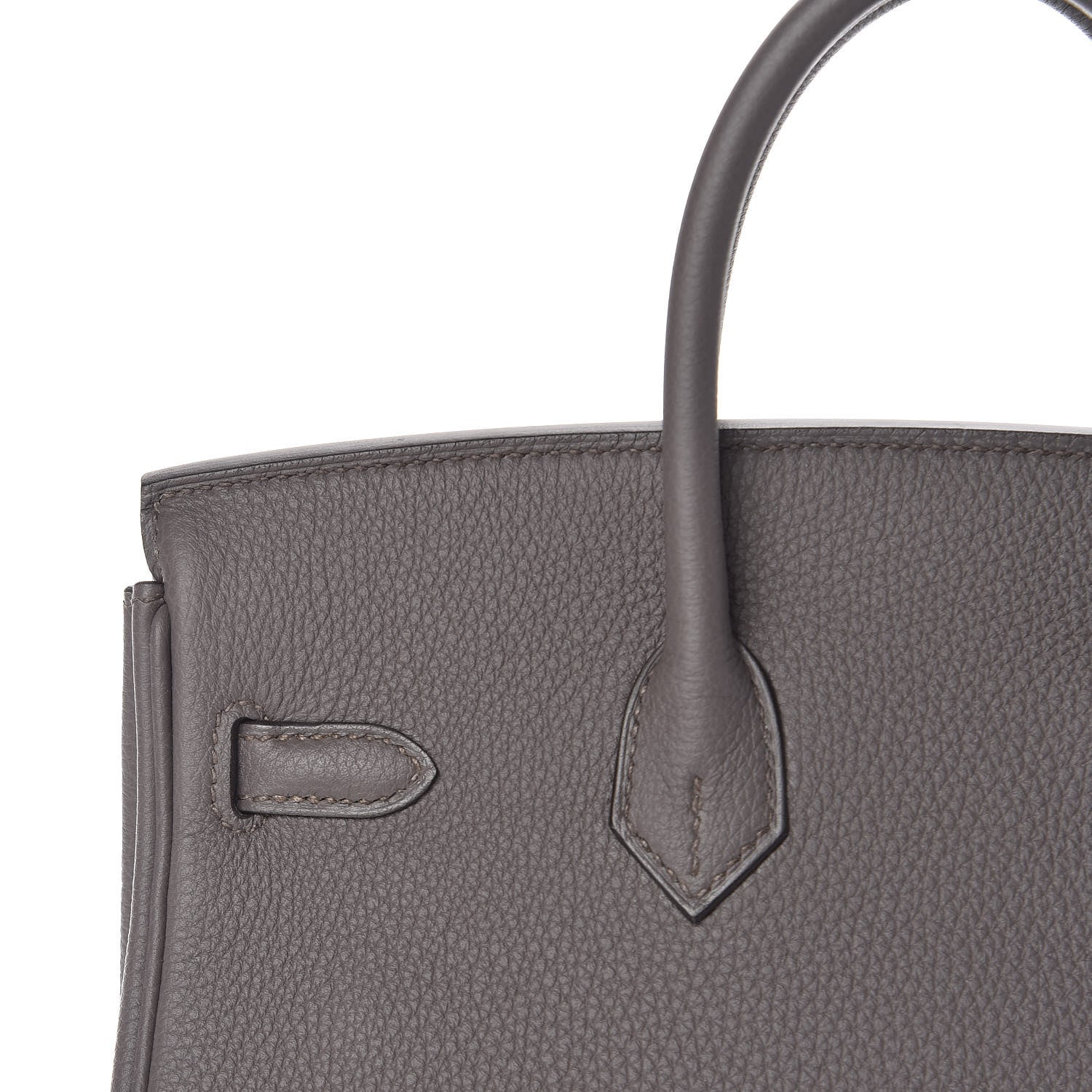 Hermes Togo Birkin 25 Etain 27 of 30