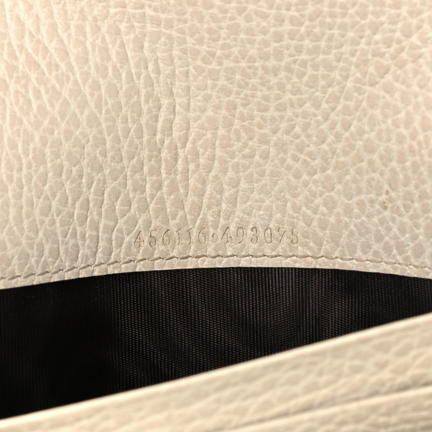 Dollar Calfskin GG Supreme Monogram GG Marmont Continental Wallet Mystic White Beige Ebony