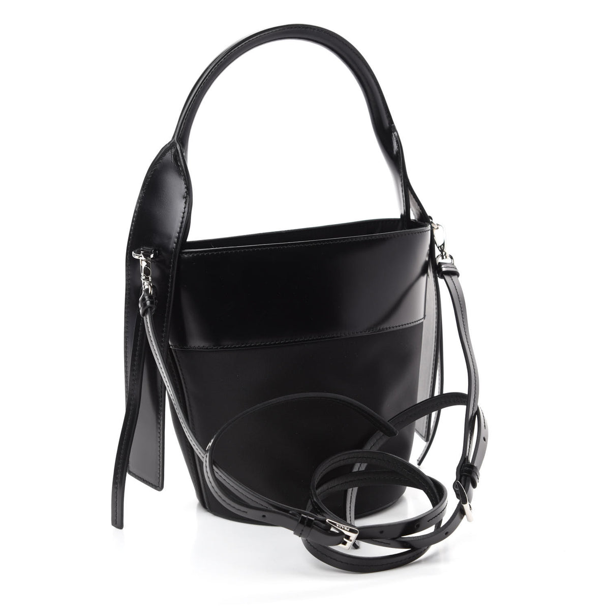 Prada Tessuto Spazzolato Ouverture Bucket Bag Black 3 of 12