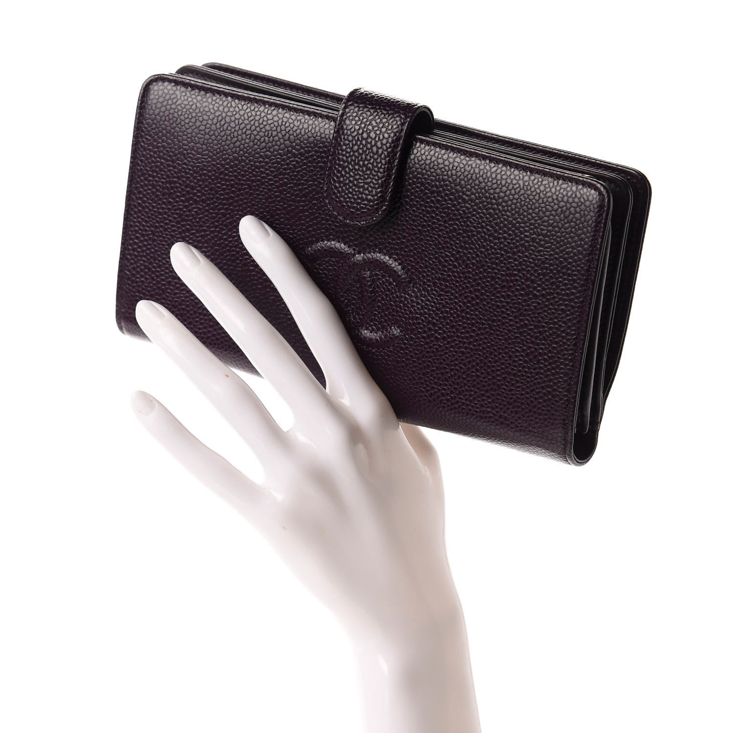 Chanel Caviar Timeless CC French Long Wallet Purple 2 of 10