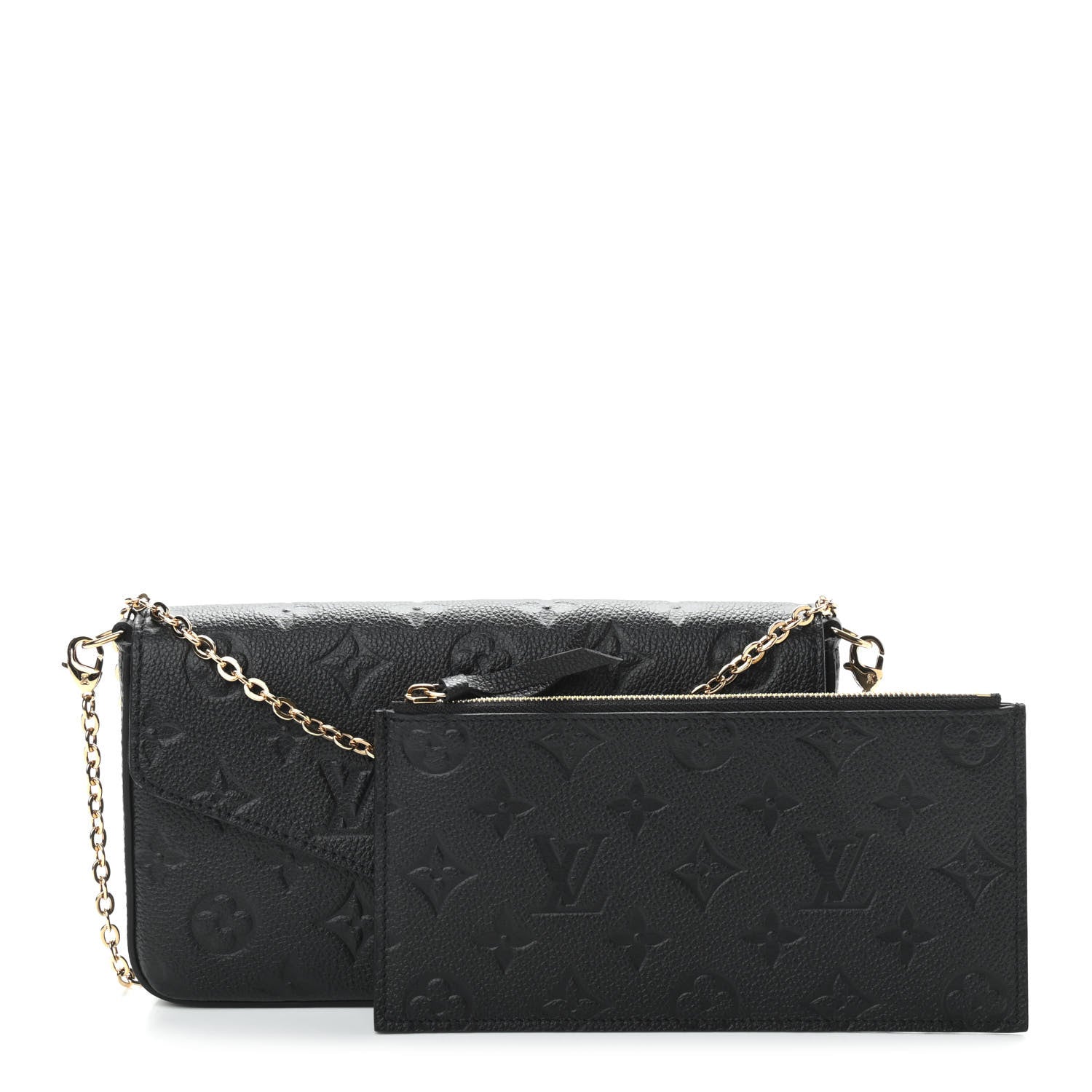 Louis Vuitton Empreinte Pochette Felicie Chain Wallet Black 1 of 12