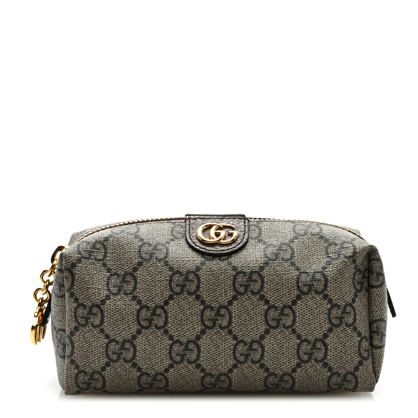 Soft GG Supreme Monogram Calfskin Small Ophidia Cosmetic Case Beige Ebony New Acero