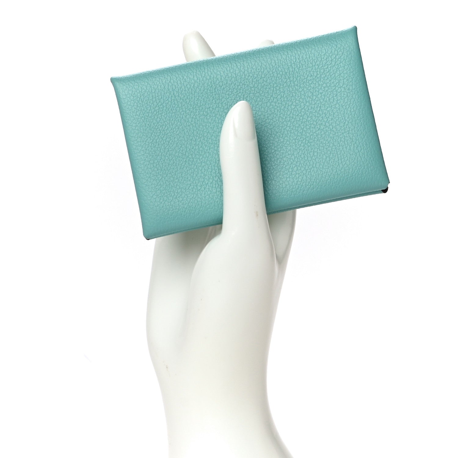 Hermes Evercolor Calvi Card Case Bleu Atoll 2 of 11