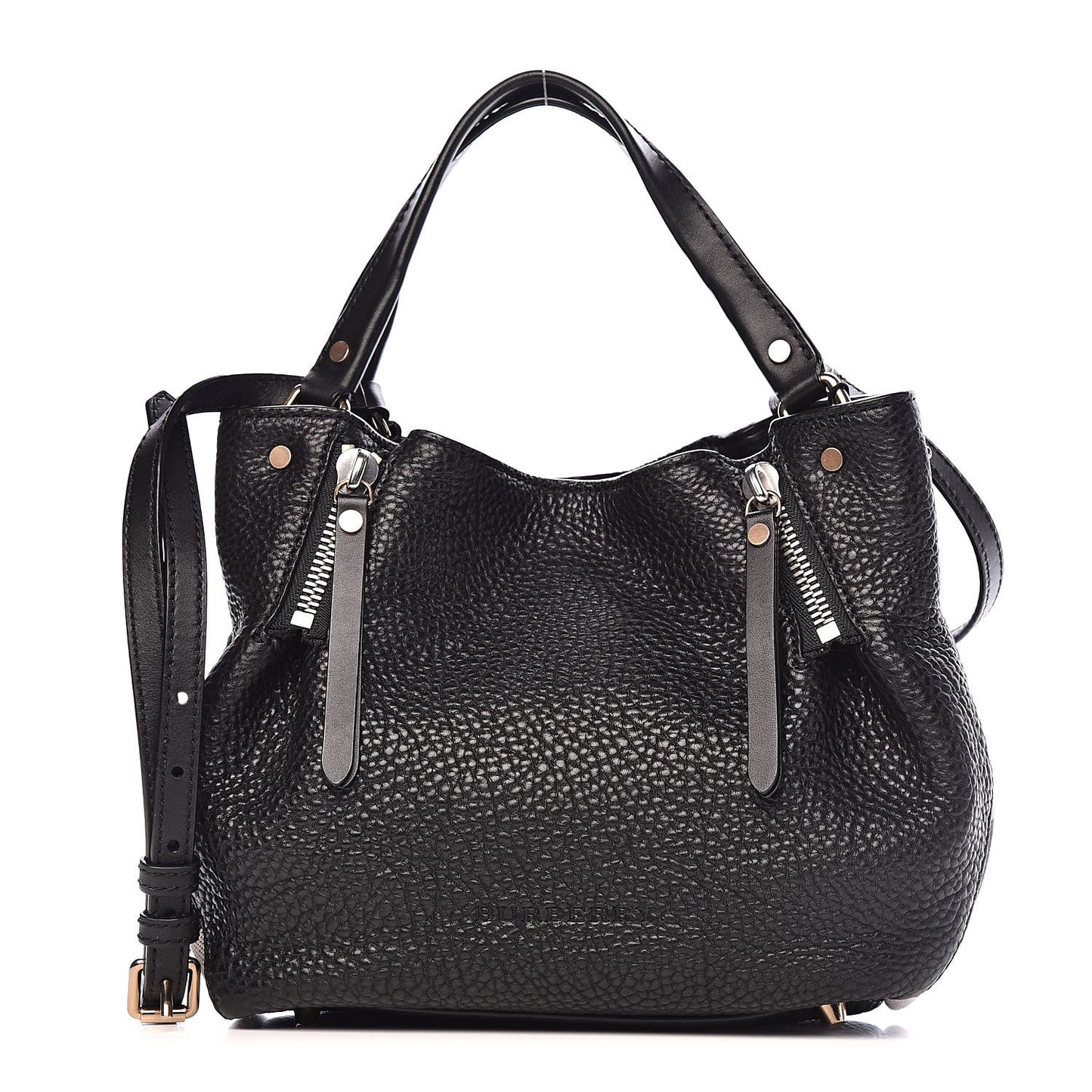 Grainy Calfskin House Check Small Maidstone Black