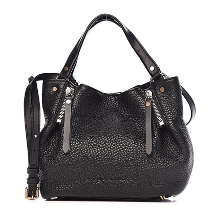 Burberry Grainy Calfskin House Check Small Maidstone Black 1 of 10