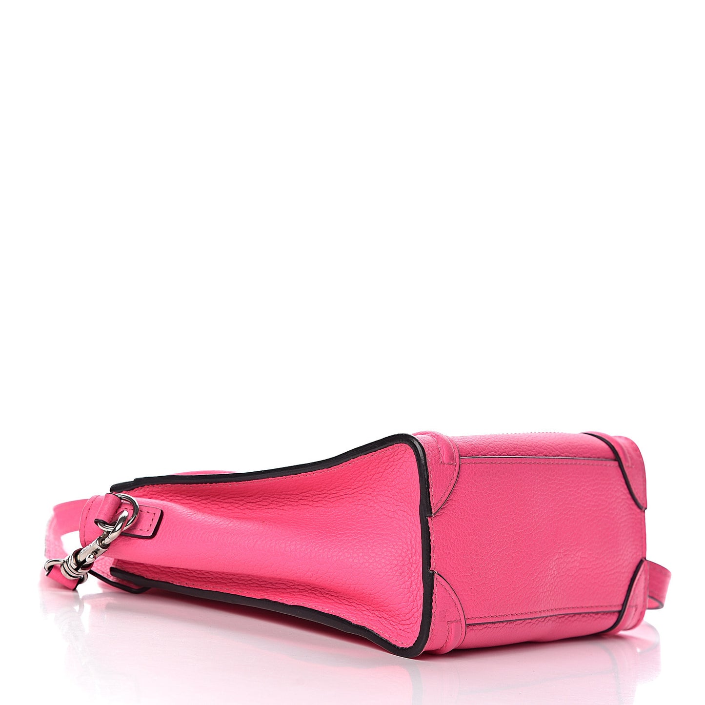 Drummed Calfskin Nano Luggage Fluo Pink