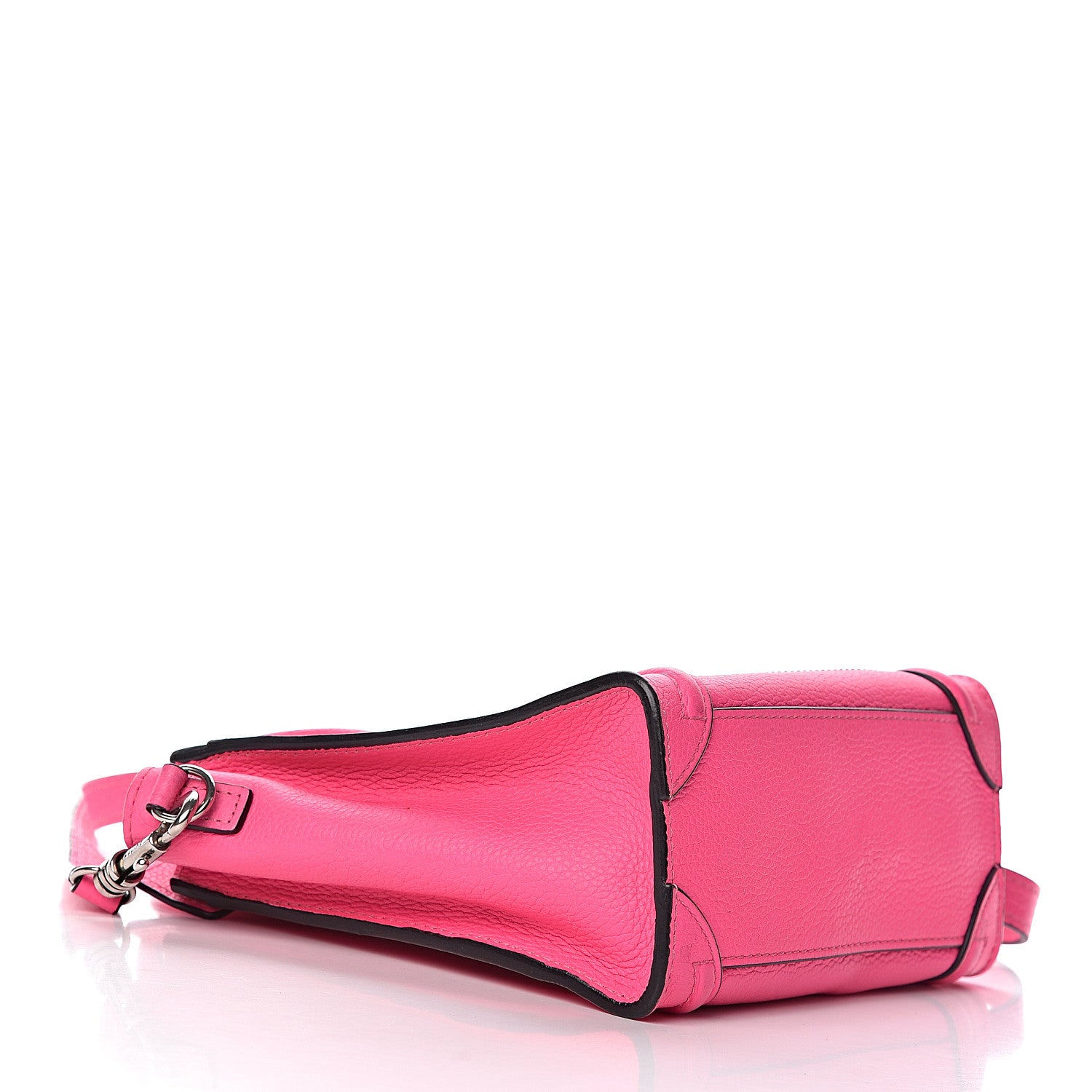 Celine Drummed Calfskin Nano Luggage Fluo Pink 4 of 14