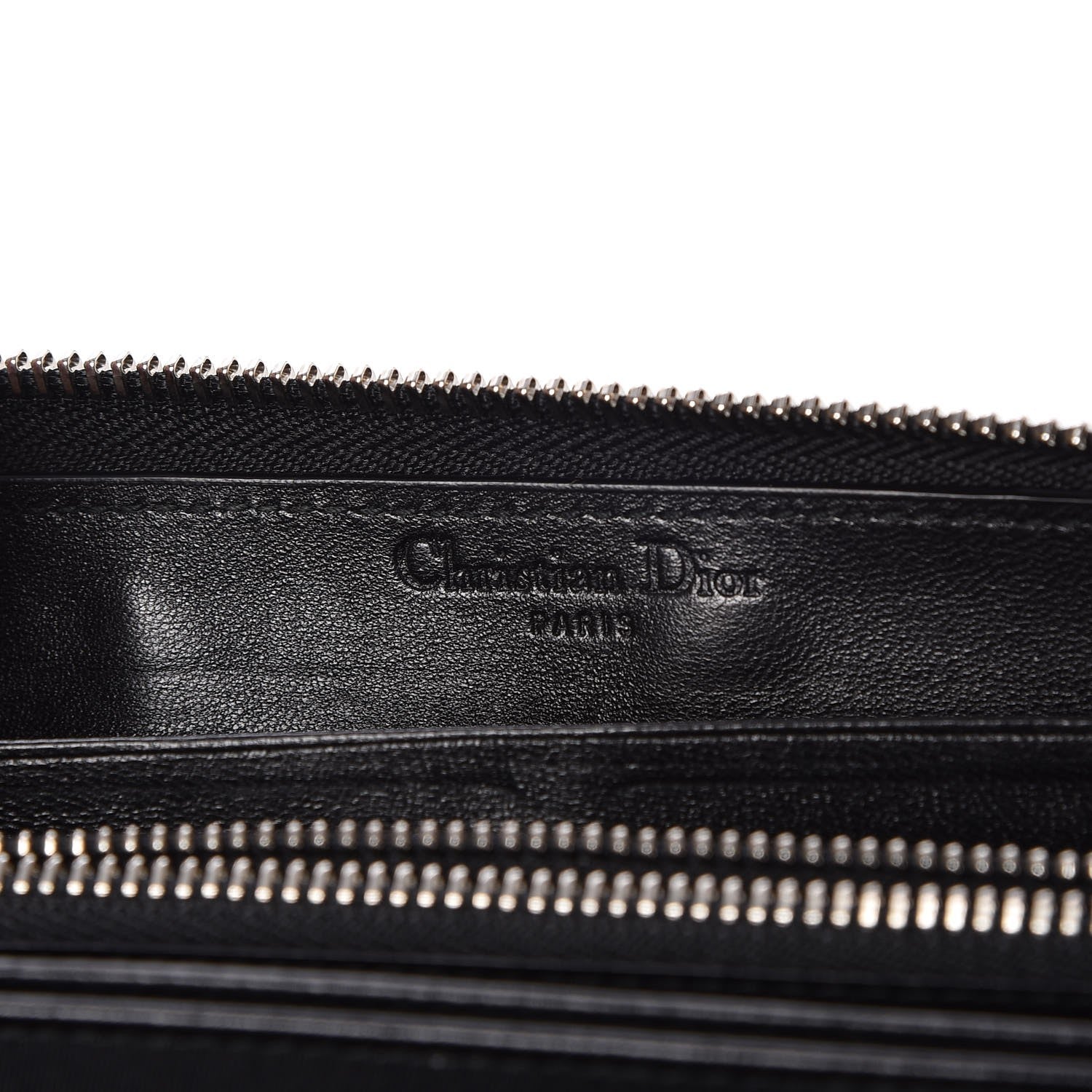 Christian Dior Lambskin Cannage Voyageur Wallet Black 6 of 7