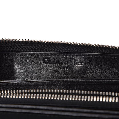 Christian Dior Lambskin Cannage Voyageur Wallet Black 6 of 7